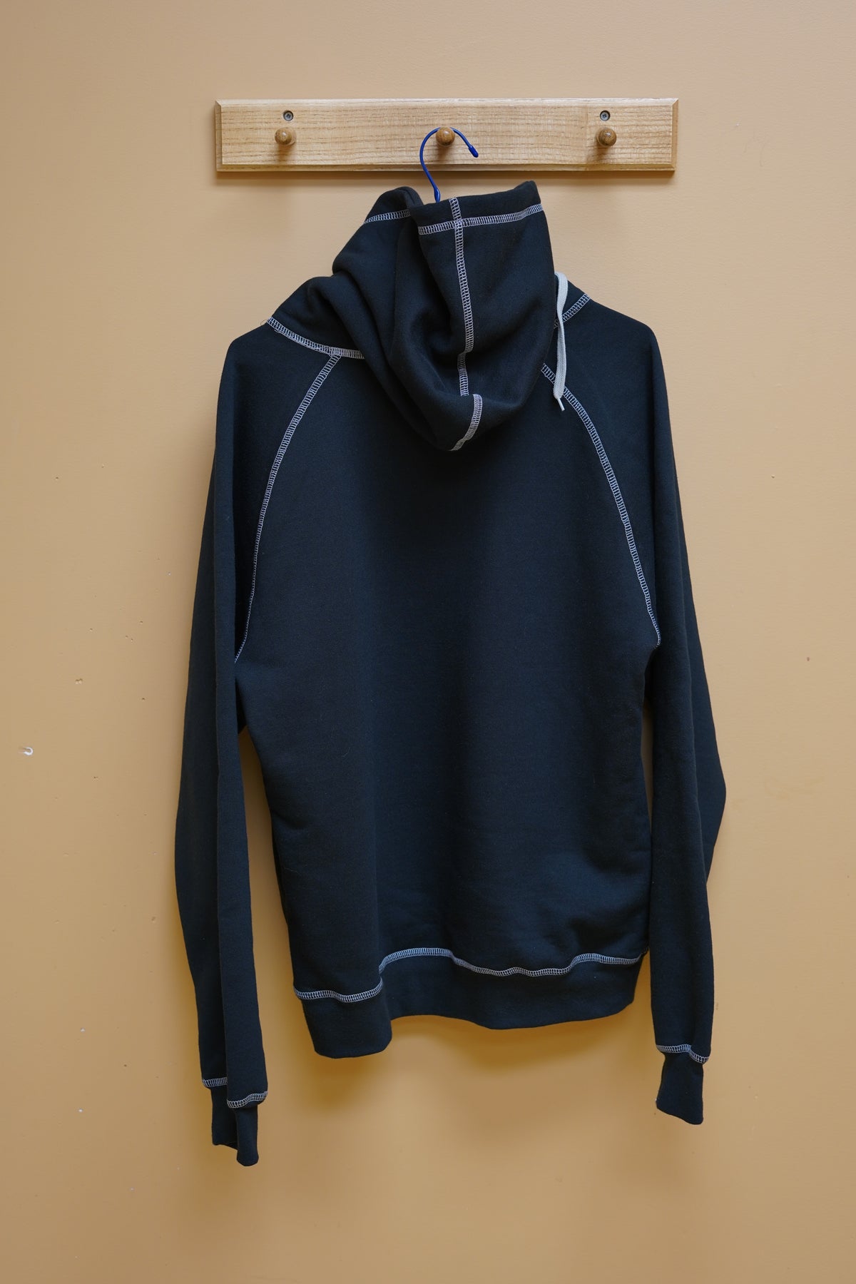 Black with Grey Stitch Hoodie - Forest Design